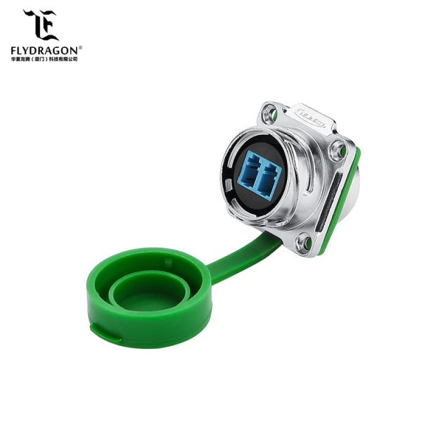 2018 DH24 Pogo Optical Fiber Circular WaterProof Connector for Signal Transfer, Metal Plug and Socket with Dust Cover