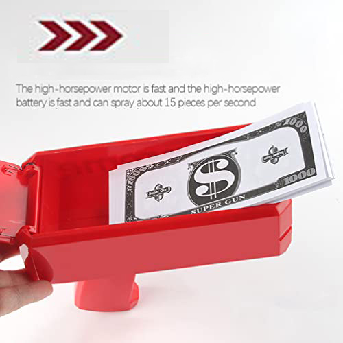 18.5cmX8cmX17.5cm Plastic Jet Currency Gun for Wedding Bar Game Atmospheric Props