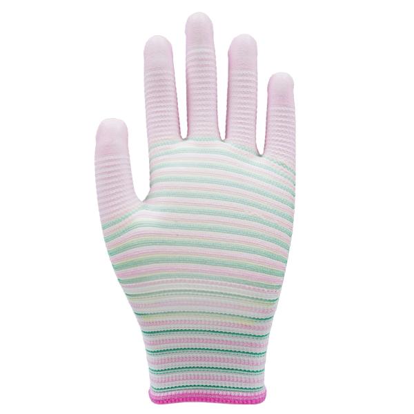NBW-PT303 13 Gauge Zebra Pattern PU Palm Coated Gloves
