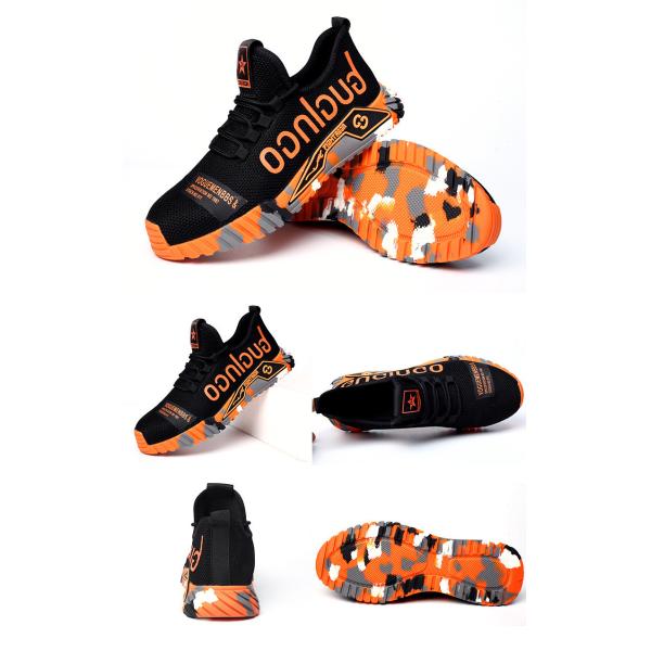 Chaussures de sécurité respirantes en Fly Knit avec semelle intermédiaire en Kevlar, embout en acier standard, semelle en caoutchouc anti-écrasement