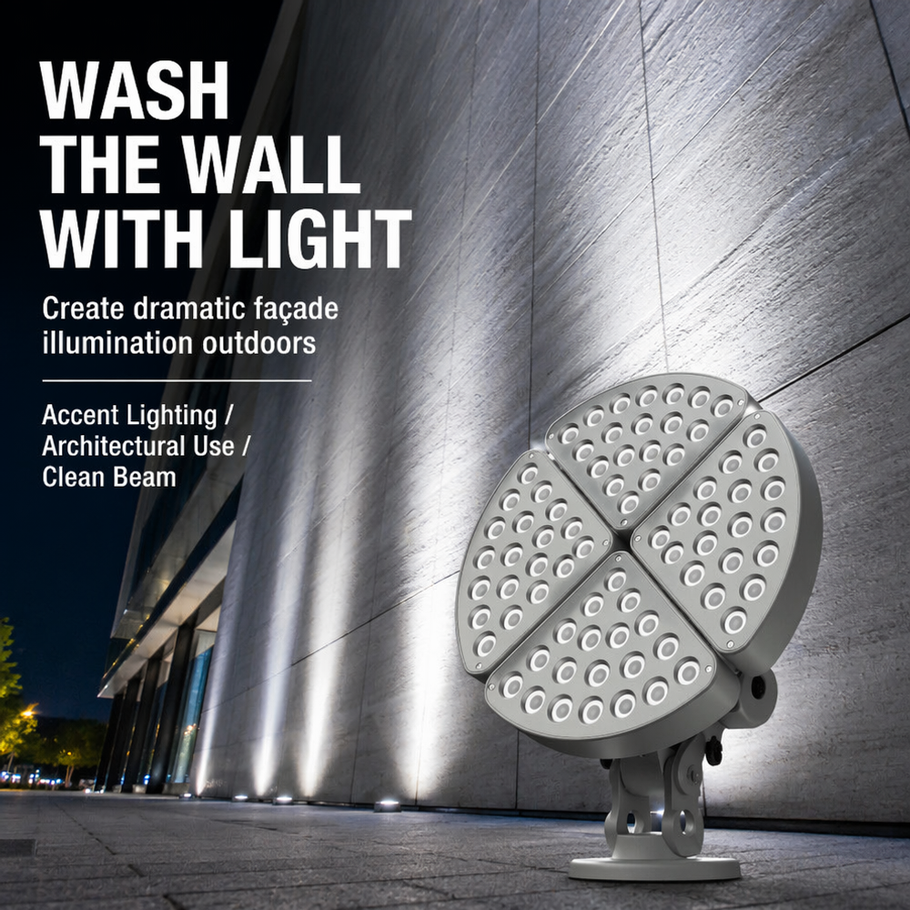 48W 60W 72W RGBW LED Flood Light DMX512 Color Changing IP66 Outdoor for Facade Building