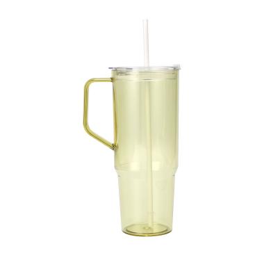 Customizable 40oz Single-layer Handle Cup Large-capacity Straw Portable Plastic Cup For Outdoor