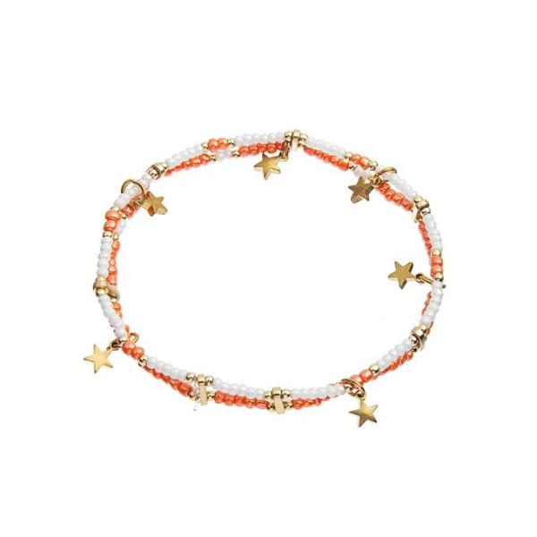 браслеты шариков латунной звезды 5mm Handmade с шариками семени 2mm