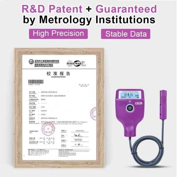 LS238 External Small Probe Paint Thickness Gauge with 5000μm Measuring Range and Bluetooth Data Transmission for Automotive Use