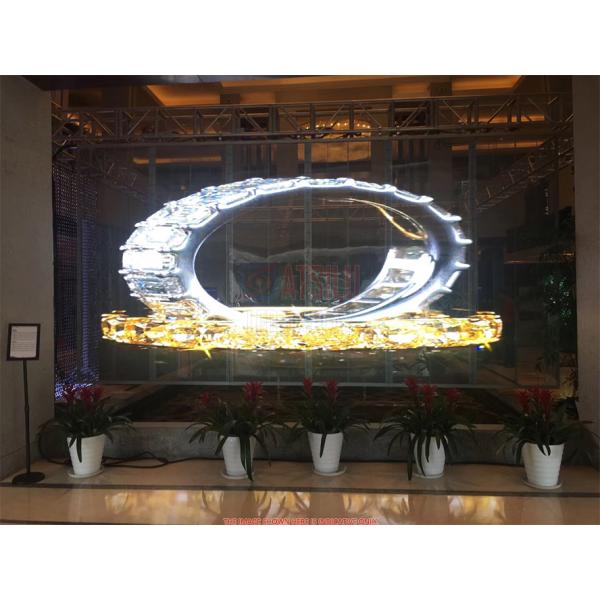 P4.81mm Transparent Led Video Wall / Rental Or Fixed Glass LED Screen Wall
