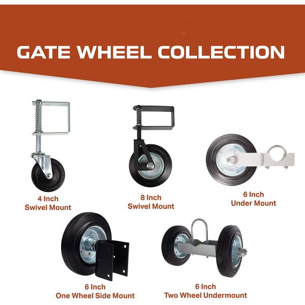 Сцинкованная отделка 6 дюймов под крепостной воротой для наружных скользящих колес