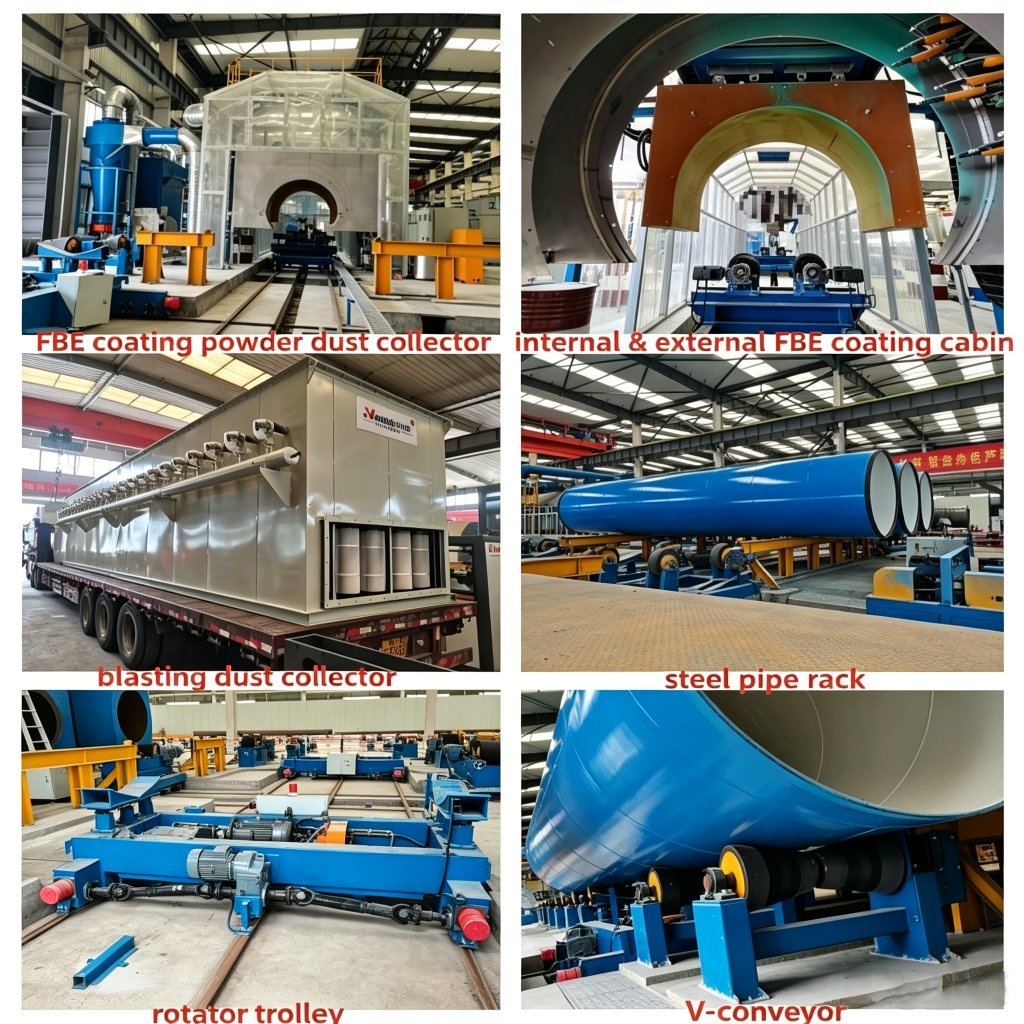 Large Diameter Steel Pipe Fbe Powder or Varnish Paint Anti-Corrosion Coating Line