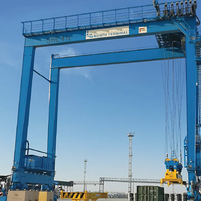 Zehua RTG Rubber Wheel Hoist Lifting Crane 6000mm Gantry Mobile Gantry Crane 10 Ton 5 Ton Gantry Crane