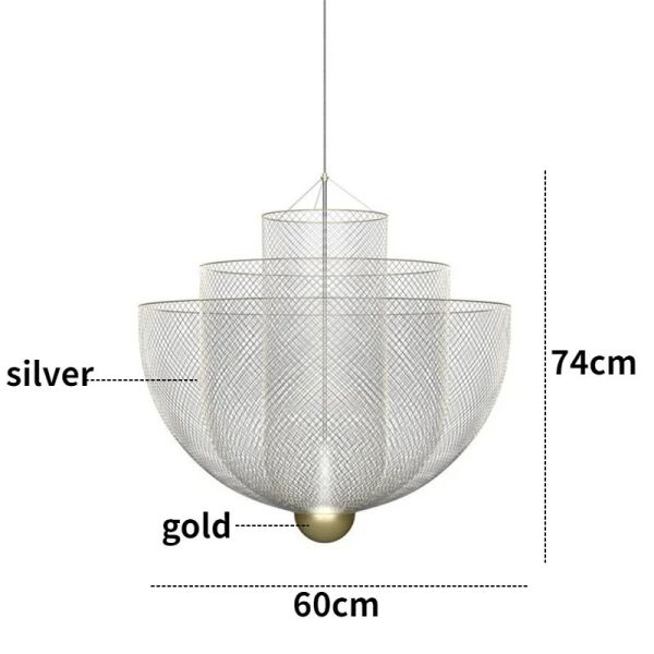 Postmodern Living Room Pendant Lamp Meshmatics Chandelier（WH-AP-614）