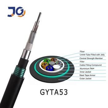 Cabo de fibra ótica 12F subterrâneo de aço da fita GYTS53 250µm