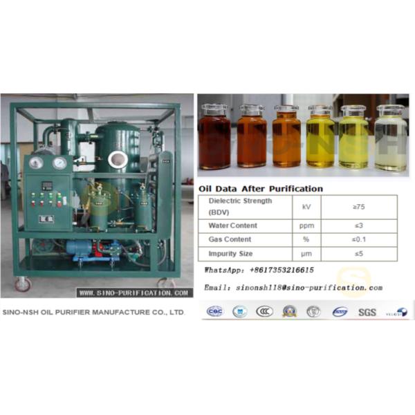 Завод по обработке 220V машины фильтрации масла трансформатора вакуума обезвоживания 1800L/H