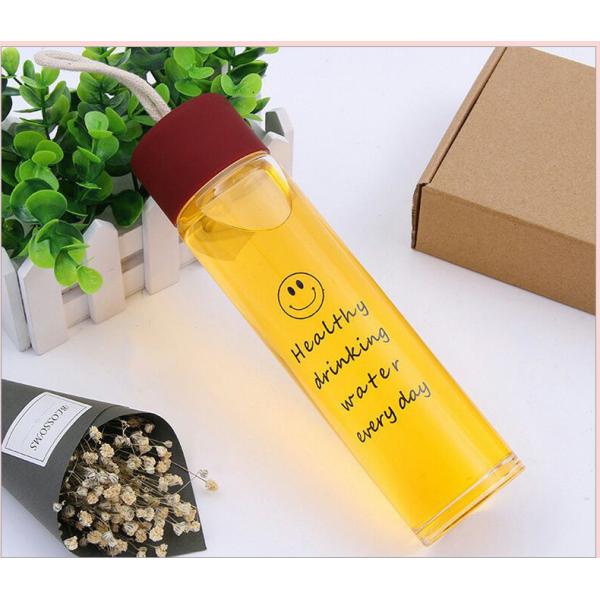 High Quality Glass Transparent Water Bottle 22*5.5cm Logo Customized