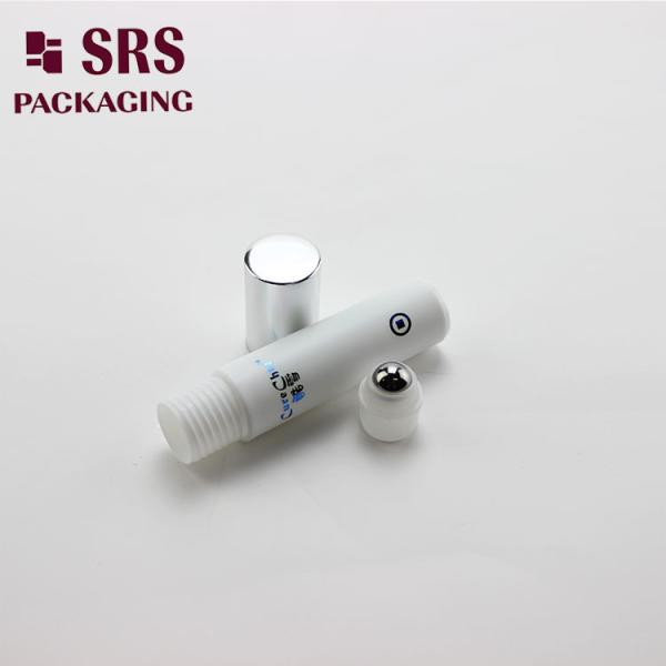 SRS empty cosmetic 5ml white plastic eye cream roller ball bottle
