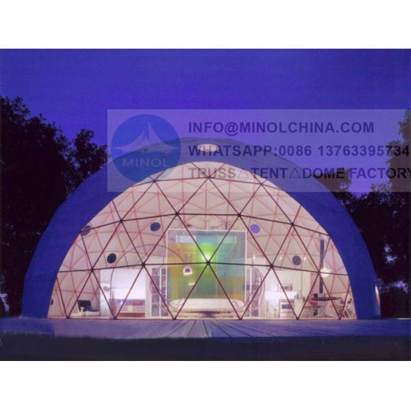 6m Diameter Glamping Dome Tent With Air Conditioning Private Bathroom
