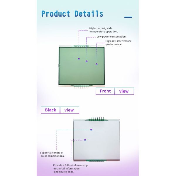 SJXD-T61661G Segment LCD Display T61661G TN Positive  with an excellent price-performance ratio