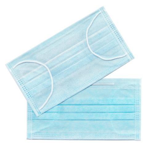 Disposable 3 Ply Meltblown Non-Woven Fabric Blue Face Mask 3 Layer Personal Air Pollution Dental