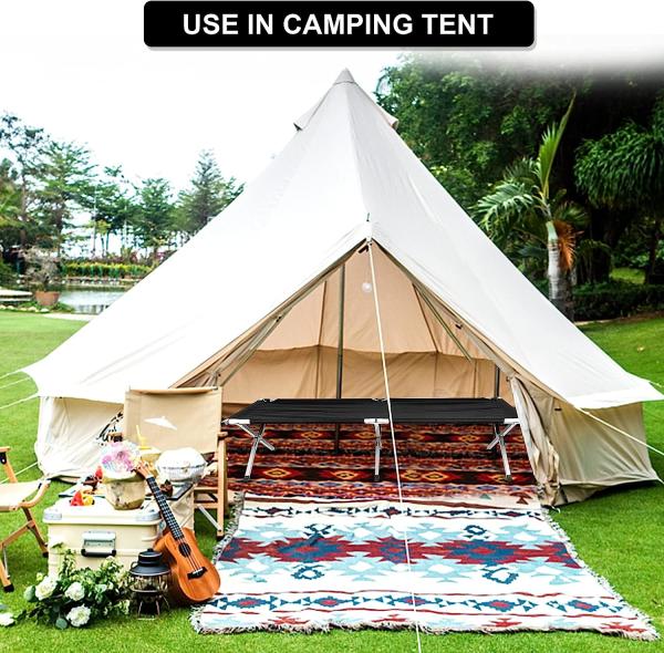Folding Metal Bunk Cot Steel Frame Sleep Adjustable Foldable Portable Single Outdoor Camping Bed