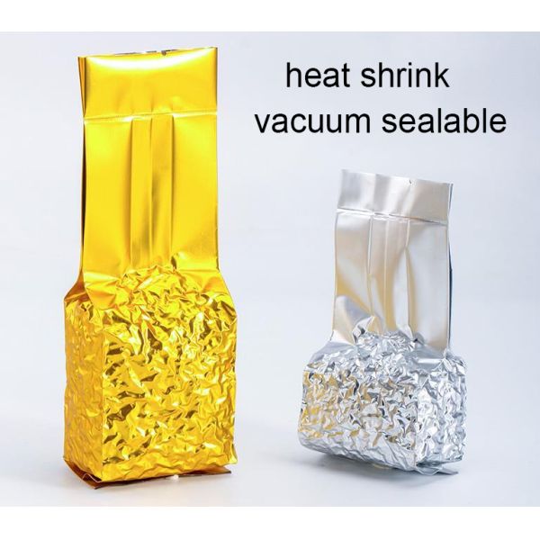 Silver Aluminum Tea Bag 50g 100g 125g 250g Green Tea Bag Vacuum Sealable Gusset Plastic Package Matcha Tea Bag