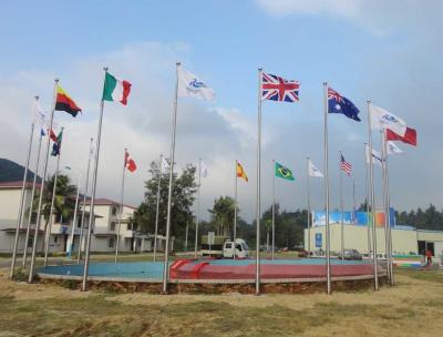 bandeira de aço inoxidável telescópica polo do atarraxamento de 304L 316L para a plaza