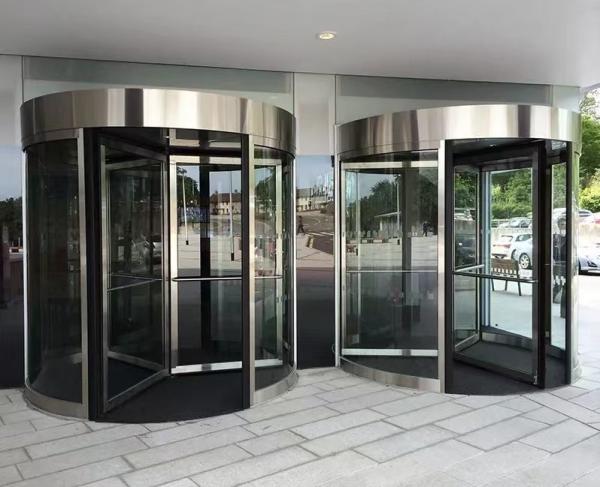 Commercial Automatic Revolving Door with 550 W Motor and Power Driven Operation