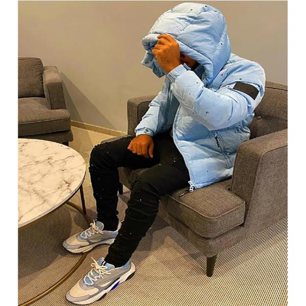 Logotipo personalizado abrigos de burbujas de peso ligero para hombres impresión digital chaqueta exterior