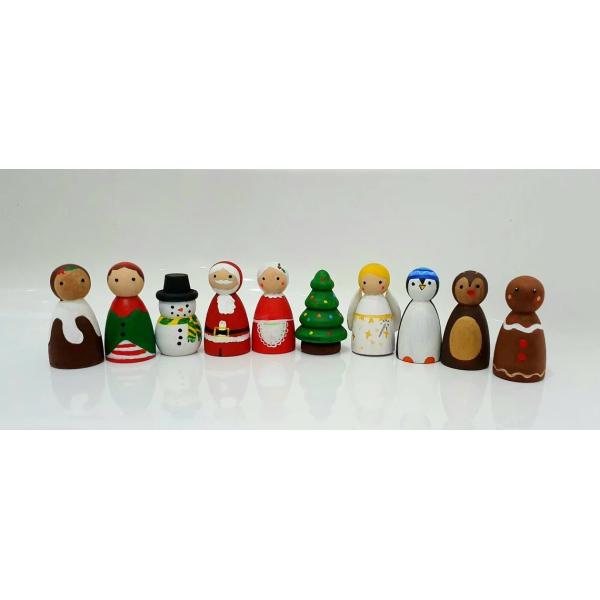 Custom Size Accepted Wooden Man Woman Peg Dolls People Figures for DIY Painting Craft