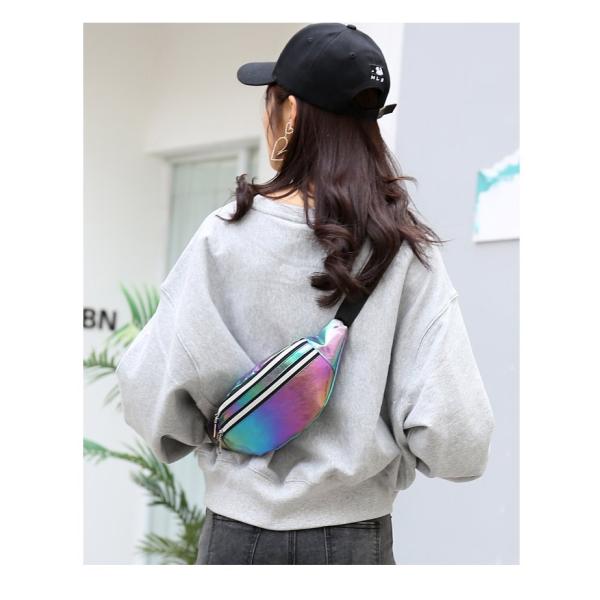 Stylish Customized Color Holographic Fanny Pack Waist Bag for Girls Laser PU Material