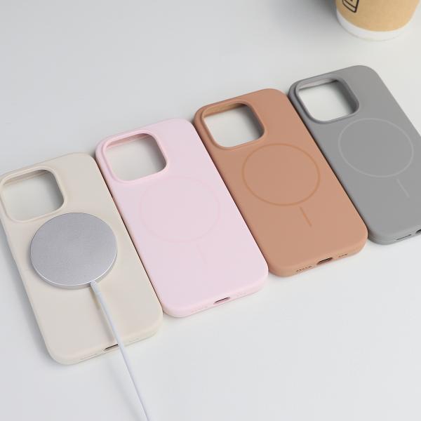Coque de téléphone magnétique antichoc en silicone liquide mince pour iPhone 16 Pro