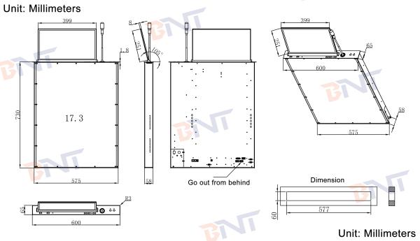 Automatic Motorized Computer Monitor Lift Mechanism Hidden Flip-Up Screen for Board Table for Presentation Video Translation