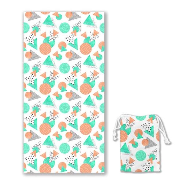 Conception gratuite ODM/OEM Logo imprimé sur mesure Sable de microfibre serviette de plage personnalisée Super absorbant à séchage rapide Souffle sans sable léger