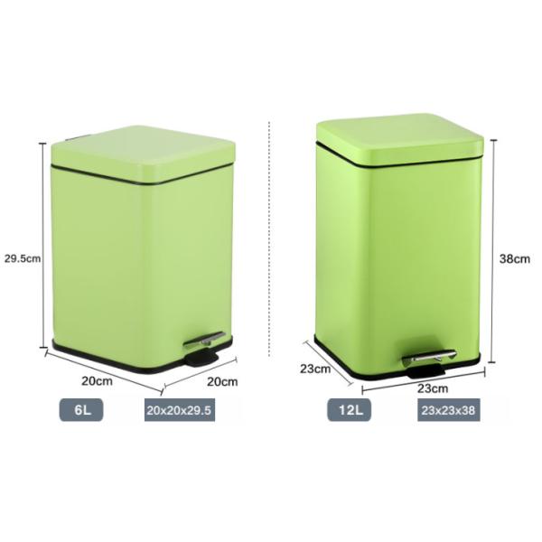 6L 12L Foot Pedal  Indoor Trash Can  Metal Trash Can With Foot Pedal