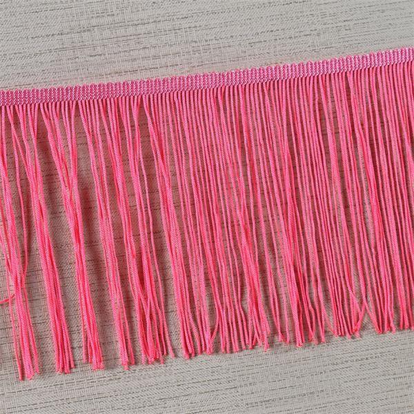 Fluorescent color custom design OEM rayon fringes trimming for garment clothes decoration