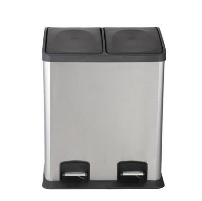Commercial Dual Compartment Pedal Bin  Trash Bin With Foot Pedal For Kitchen