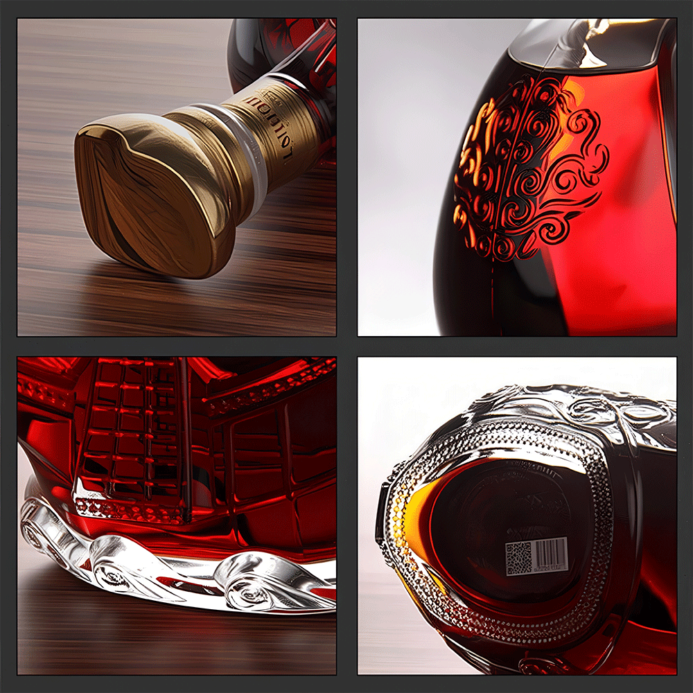 Custom Boat Shaped Glass Liquor Bottle With Super Flint Transparency Cork Stopper For Whiskey Vodka Rum