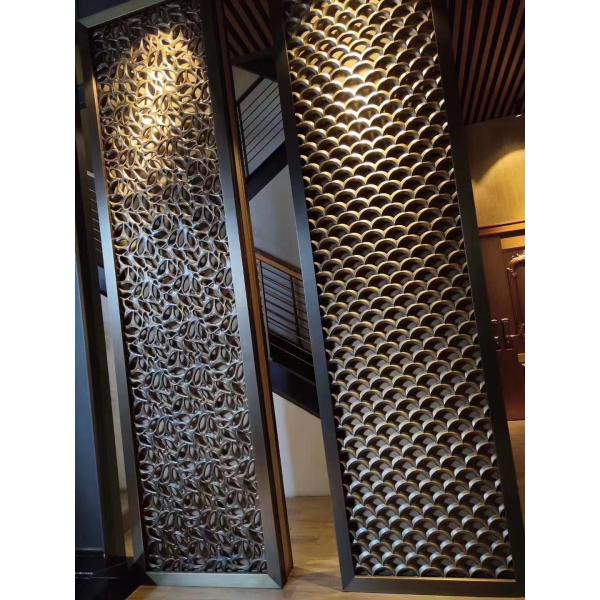 Luxury Stainless Steel Screen Titanium Hotel Lobby Aluminum Room Divider Screen