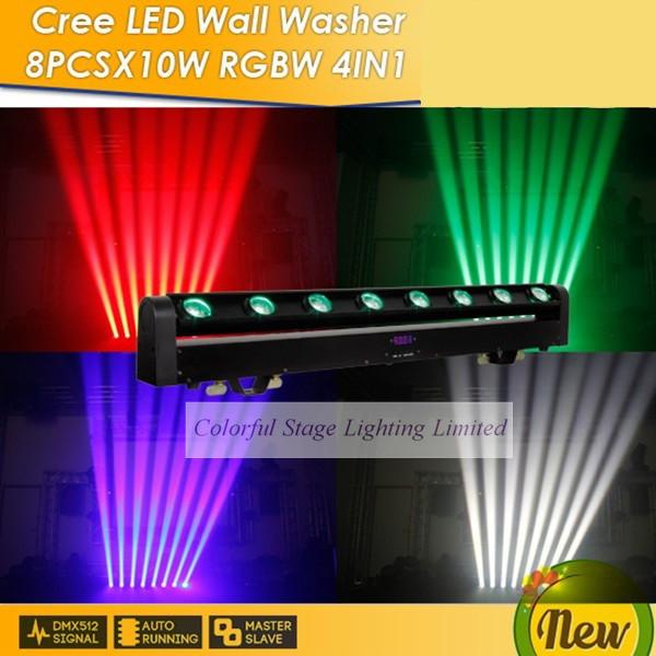 8x10W RGBW Quad color Cree Moving Beam Wash Bar