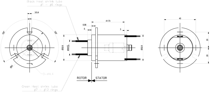 Customized Miniature Through Bore Slip Ring For Military Devices / Radar Antennas