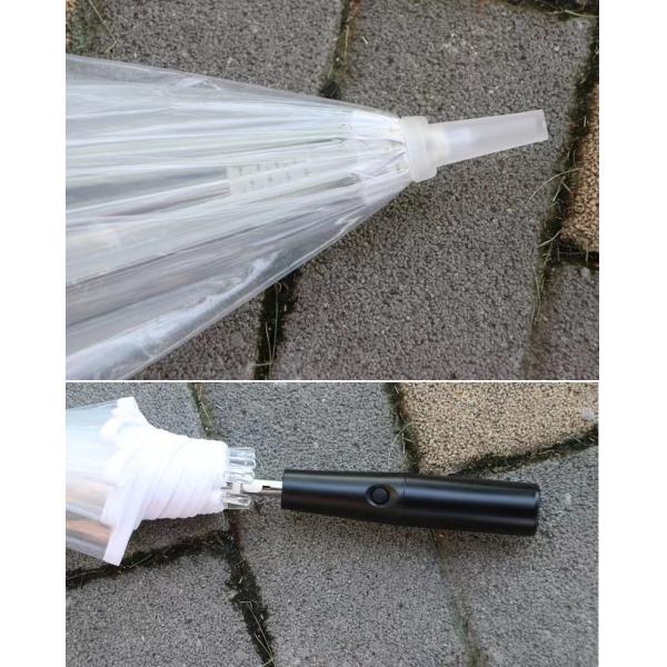 Golf Transparent Umbrella With LED Light  For Rain With Fiberglass Ribs And Aluminum Shaft,