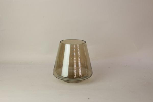 Handmade Glass  Grey Luster Candle Holder