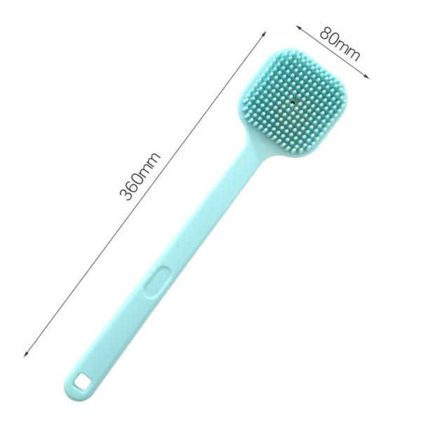 2 em 1 escova de limpeza longa do corpo do banho do silicone do punho para Exfoliating