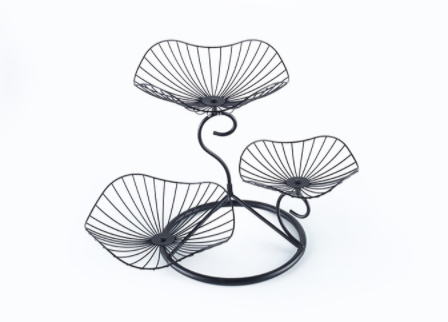 Powder Coated Anti Corrosion 0.8KG Steel Fruit Basket Three Storey