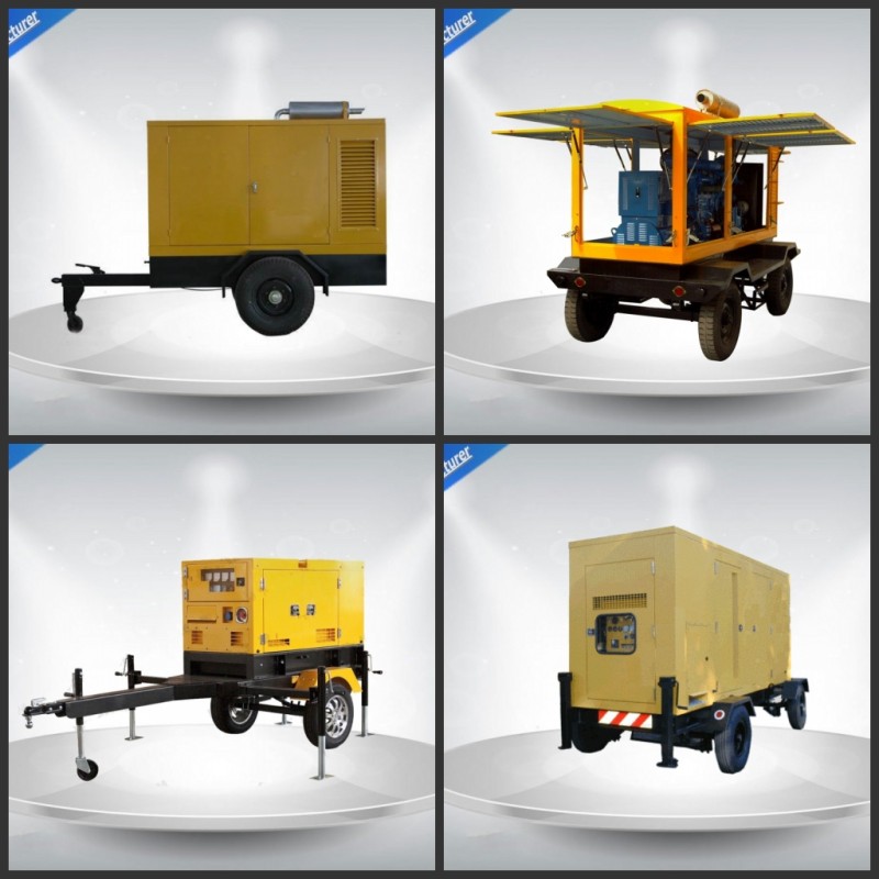 3 Cylinder 75dB large Trailer Mounted Generator 64 kw Output Power in - line Config