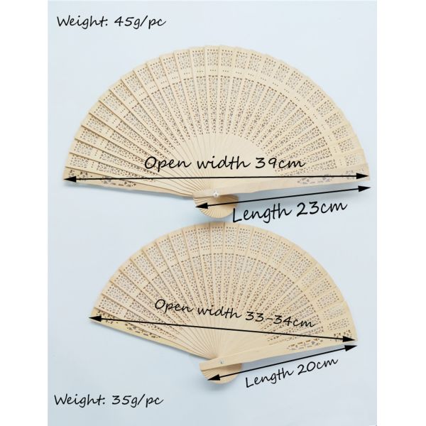 [i Am Your Fans] in Stock for Promotion and Wedding Fan Gift Favor Sunflower Hollow Out Through-Carved Wooden Hand Fan