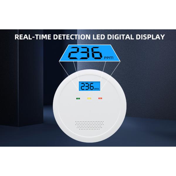 Carbon Monoxide Detector With Led Display 7 Year Battery Auto-Check Battery Powered