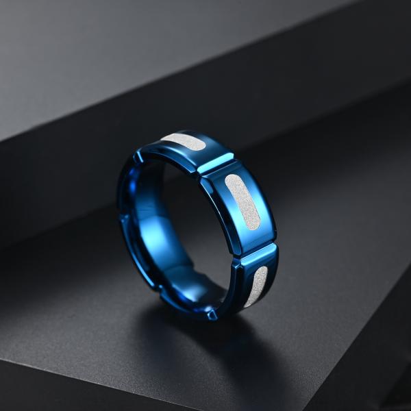 8 mm de bague de mariée en acier inoxydable pour hommes soulageant l'anxiété