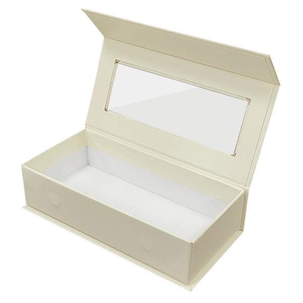 Customized Square Magnetic Closure Lid Gift Cosmetic Personalized False Eyelashes Packaging Paper Box With Transparent Window