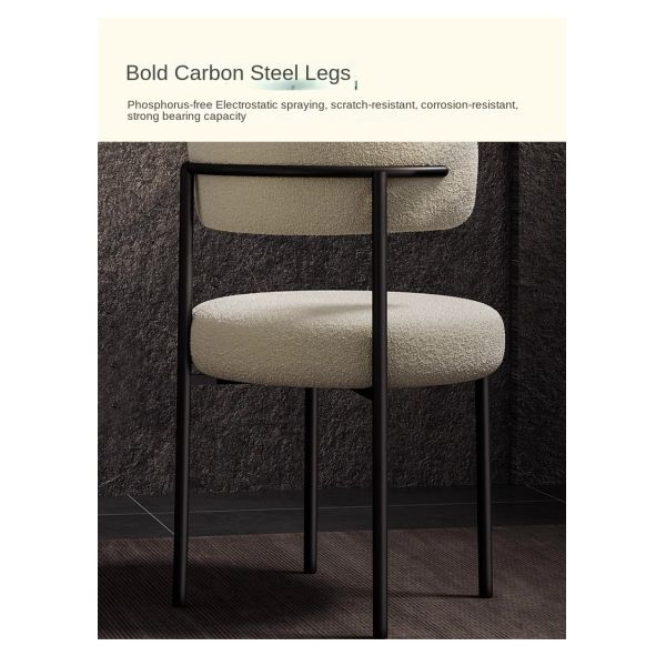 New Style Modern Luxury Fabric Dining Chairs with Metal Legs Comfortable Portable Home Bar & Bedroom Dining Room Furniture