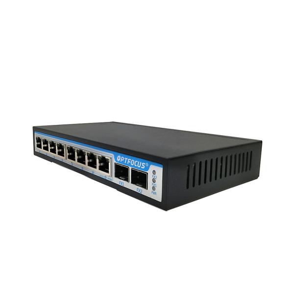 Fiber Optic Switch 8 Port Gigabit PoE Network Switch With LED Indicators