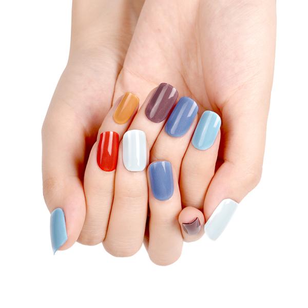Solid Color Full Cover Semi Cured Gel Fake Nails for Customer's Requirement Customized