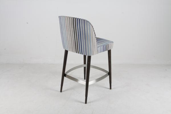 Colorful Upholstered High Back barstool chair with Metal Stainless Steel Solid Wood